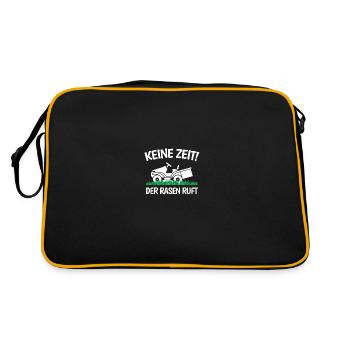 Gartenfreunde Rasenflüsterer Platzwart Geschenk - Retro Tasche - Schwarz/Gold - Hinten