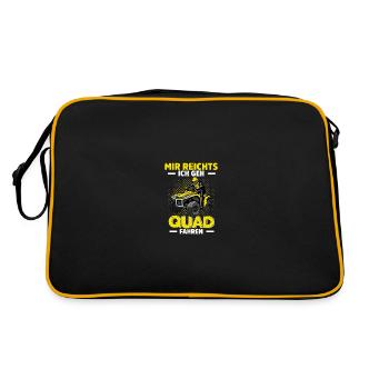 Quad Quadbike Quadfahrer Geschenk - Retro Tasche - Schwarz/Gold - Hinten