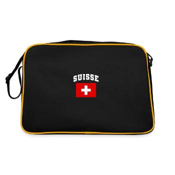 Suisse Swiss Flag Fanshirt Suisse Cadeau - Sac Retro - noir/or - Dos