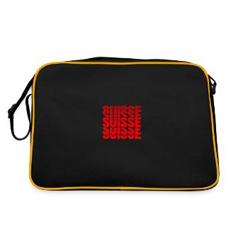 Suisse Swiss Flag Fanshirt Suisse Cadeau - Sac Retro - noir/or - Dos