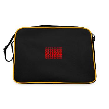 Suisse Swiss Flag Fanshirt Suisse Cadeau - Sac Retro - noir/or - Dos