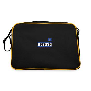 Drapeau du Kosovo Drapeau Jersey Cadeau Kosovar - Sac Retro - noir/or - Dos