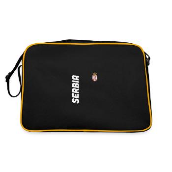 Serbie Drapeau serbe Srbija Serbes Cadeau - Sac Retro - noir/or - Dos