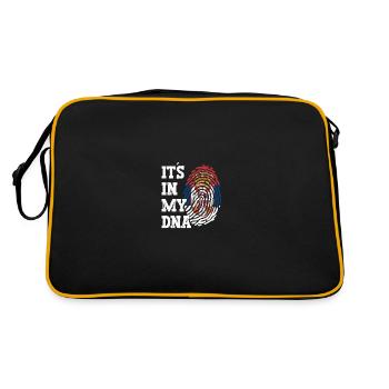 Serbie Drapeau serbe Srbija Serbes Cadeau - Sac Retro - noir/or - Dos