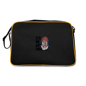 Serbie Drapeau serbe Srbija Serbes Cadeau - Sac Retro - noir/or - Dos
