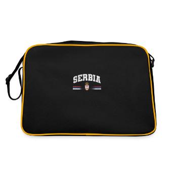 Serbie Drapeau serbe Srbija Serbes Cadeau - Sac Retro - noir/or - Dos