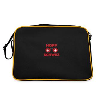 Suisse Hopp Schwiiz Flag Fanshirt Cadeau - Sac Retro - noir/or - Dos
