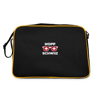 Suisse Hopp Schwiiz Flag Fanshirt Cadeau - Sac Retro - noir/or - Dos