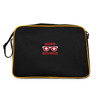 Suisse Hopp Schwiiz Flag Fanshirt Cadeau - Sac Retro - noir/or - Dos