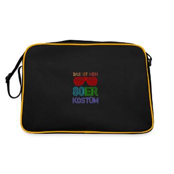 80er jahre Pary Mottoparty 80s Outfit - Retro Tasche - Schwarz/Gold - Hinten