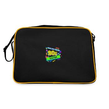 90er jahre Pary Mottoparty 90s Outfit - Retro Tasche - Schwarz/Gold - Hinten
