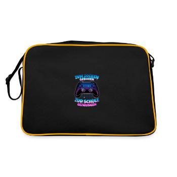 Zocker Geschenk Gamer Videospiele zocken Retrogame - Retro Tasche - Schwarz/Gold - Hinten