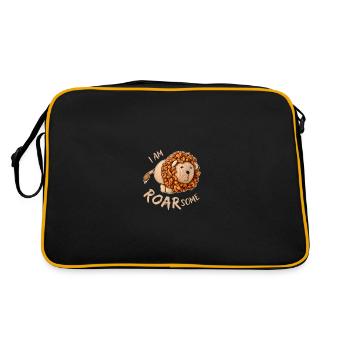 Léo - Je suis rugissant / génial - Sac Retro - noir/or - Dos