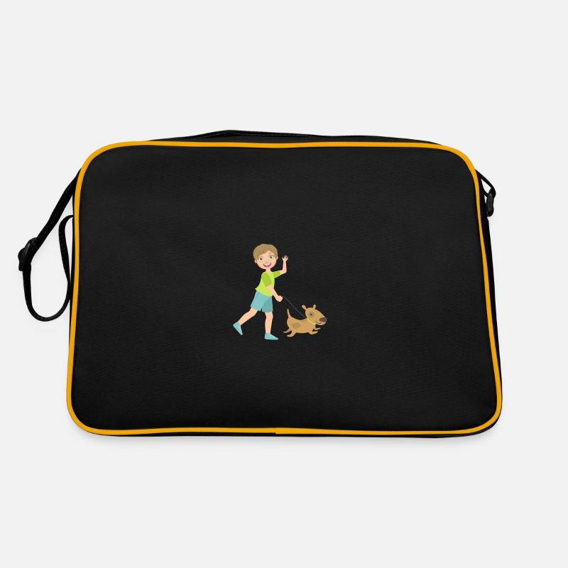 Hund - Retro Tasche - Schwarz/Gold