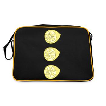 Lemon halved 3 times - Retro Bag - black/gold - Back