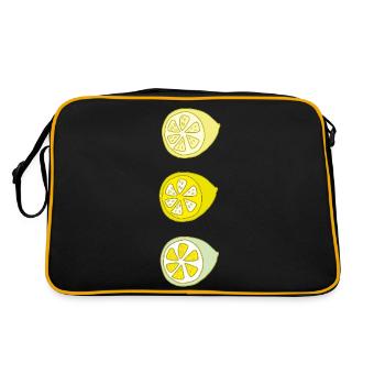 zitrone 3fach - Retro Tasche - Schwarz/Gold - Hinten