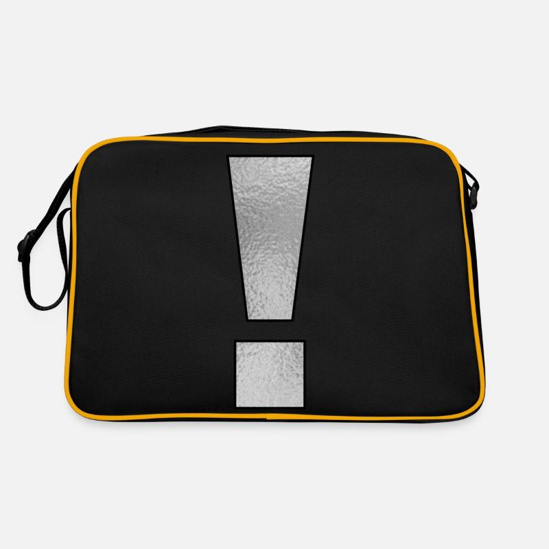 Punctuation mark exclamation mark ! Silver Retro Bag