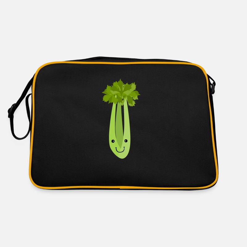 Celery Makes Me Smile Vegetables Leek Healthy Retro Bag