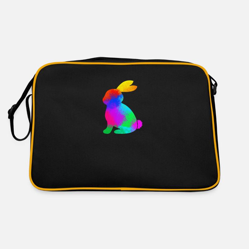 bunter Hase - Retro Tasche - Schwarz/Gold