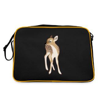 cute fawn - Retro Bag - black/gold - Back