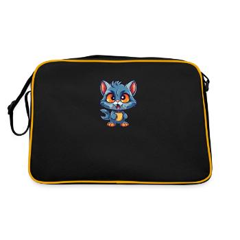katzen sind cool - Retro Tasche - Schwarz/Gold - Hinten