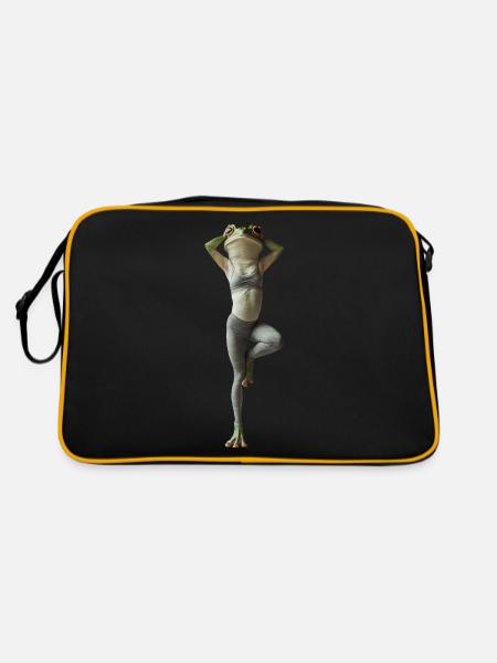Frosch - Retro Tasche - Schwarz/Gold - Hinten