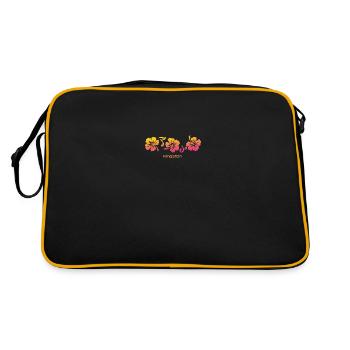 Kingston Jamaika Hibiskus Souvenir Urlaub - Retro Tasche - Schwarz/Gold - Hinten