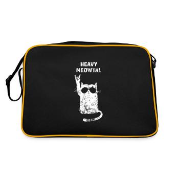 Heavy Metal Katze - Retro Tasche - Schwarz/Gold - Hinten