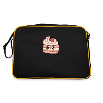 Délicieux morceau de gâteau aux fraises - Sac Retro - noir/or - Dos