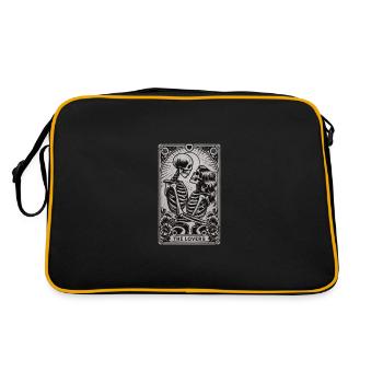 The Lovers Skeletons Gothic Tarot Card Style - Retro Bag - black/gold - Back