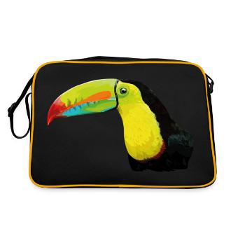 Green-billed toucan - Retro Bag - black/gold - Back
