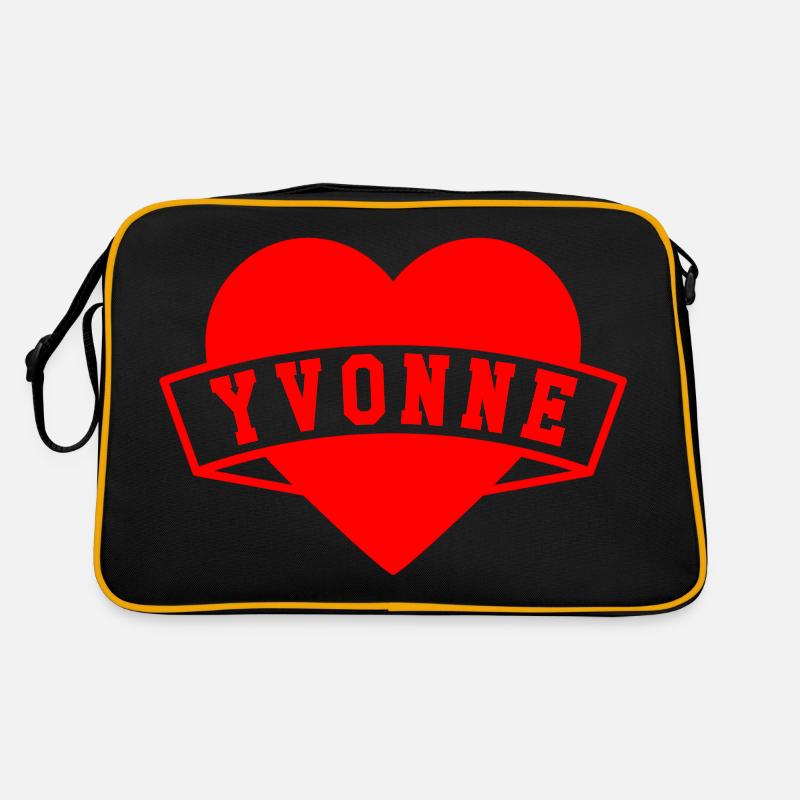Yvonne - Retro Tasche - Schwarz/Gold