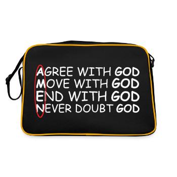 Amen | God, faith, church, pray, worship - Retro Bag - black/gold - Back