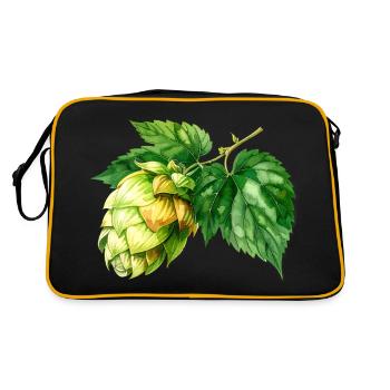 Houblon - aquarelle - Sac Retro - noir/or - Dos