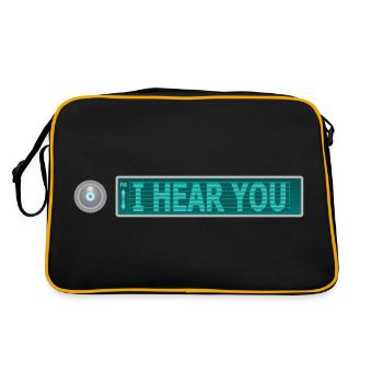 ICH HÖRE SIE - Retro Tasche - Schwarz/Gold - Hinten