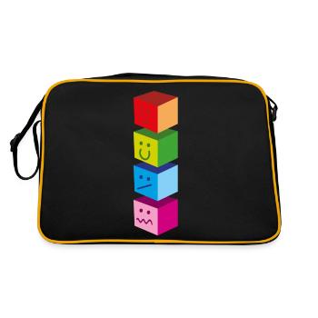 EMOTI SQUARE - Sac Retro - noir/or - Dos