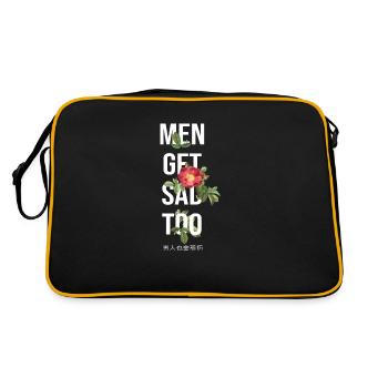 japanese style Men get sad too - Retro Bag - black/gold - Back