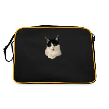 super cute kitty cat - Retro Bag - black/gold - Back