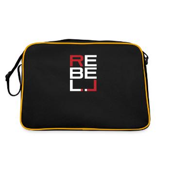 REBELL weiß-rot - Retro Tasche - Schwarz/Gold - Hinten