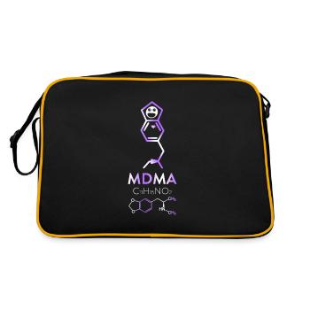 MDMA Molekül - Chemie Element - Retro Tasche - Schwarz/Gold - Hinten