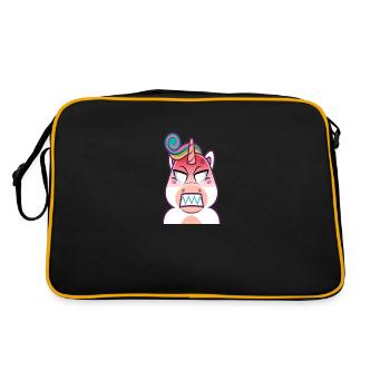 T-shirt de licorne en colère cadeau cadeau diabolique - Sac Retro - noir/or - Dos
