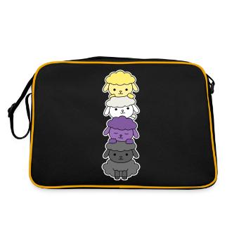 Non-binary flag sheep design for proud Enbys - Retro Bag - black/gold - Back