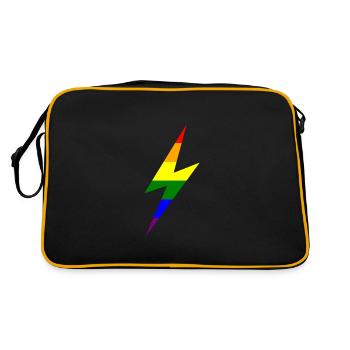 Rainbow Lightning Bolt - Retro Bag - black/gold - Back