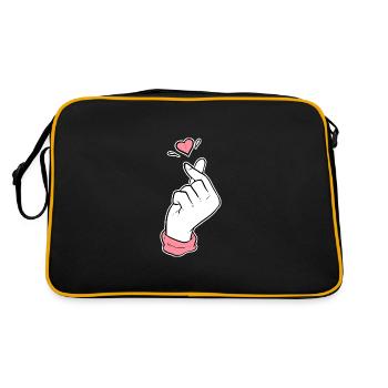 Cute Heart Kpop Fan or Korean Gift - Retro Bag - black/gold - Back