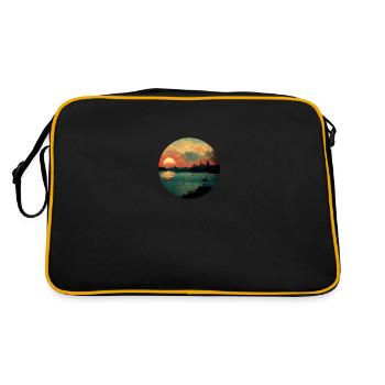 Coucher de soleil vintage City Painting - Sac Retro - noir/or - Dos