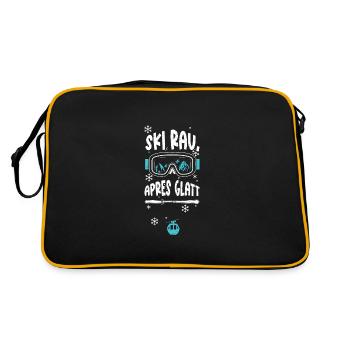 Ski rau, Apres glatt - Apres Ski - Retro Tasche - Schwarz/Gold - Hinten