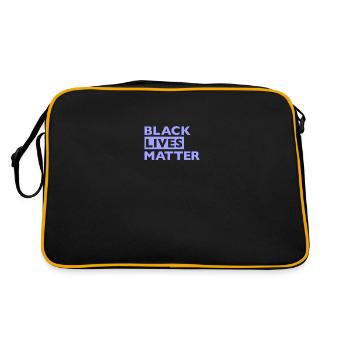 Black Lives Matter Flieder - Retro Tasche - Schwarz/Gold - Hinten