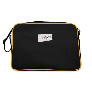 I love math - Retro Tasche - Schwarz/Gold - Hinten