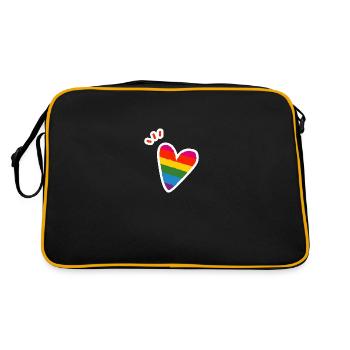 LGBTQ Coeur Pride Égalité lgbtq+ - Sac Retro - noir/or - Dos