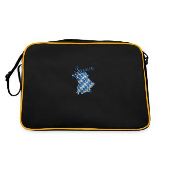 Bayern Bavaria Oberbayern Geschenk - Retro Tasche - Schwarz/Gold - Hinten